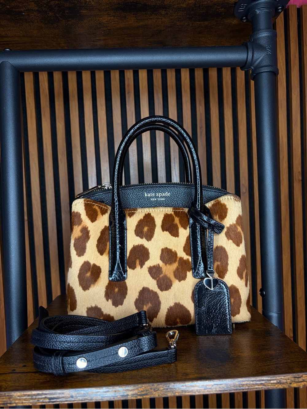Preloved kate spade Leopard-Print Mini Satchel in Brown and Black